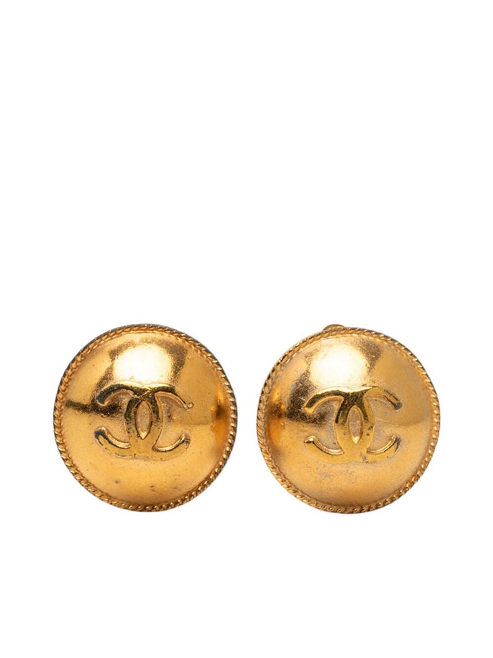 Chanel Cc Logo Round Clip-On Earrings #371502C54B